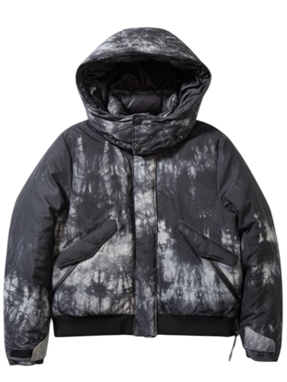 Holden Cropped Alpine Down Jacket Black Tie Dye Women's XL Gorpcore NWT